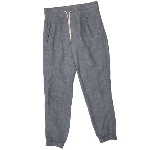 Athleta Chambray Blue Cabo Linen Jogger Pant Size 0 - Picture 1 of 10